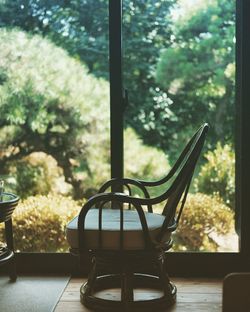 Close-up of chair on table