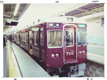 Train at railroad station platform