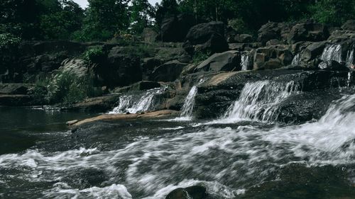 Scenic view of waterfall