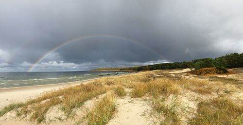 Scenic view of beach against sky