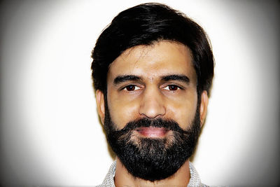 Close-up portrait of smiling man