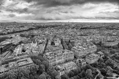 High angle view of townscape against sky