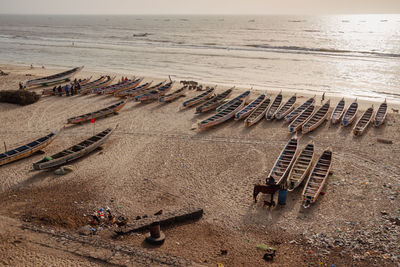 High angle view of beach