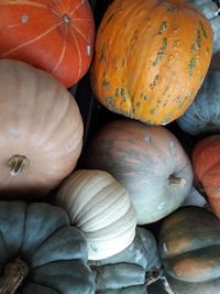 Full frame shot of pumpkins at market