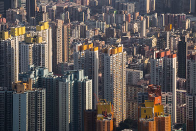 Aerial view of modern buildings in city