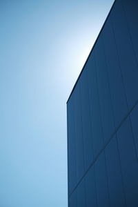 Low angle view of modern building against clear sky