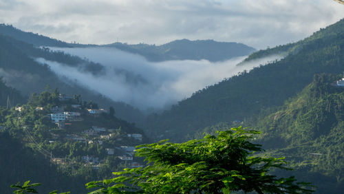 Scenic view of mountains against sky