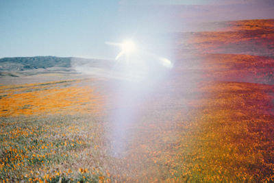 Scenic view of land against sky