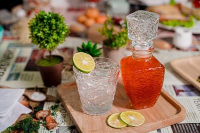 Close-up of drink on table