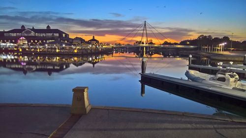 View inner harbour at sunrise