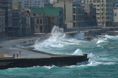 View of buildings in sea