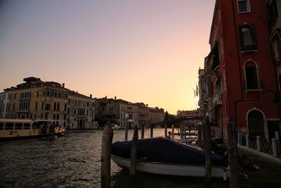 Canal passing through city