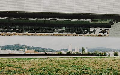 Built structure on grassy field