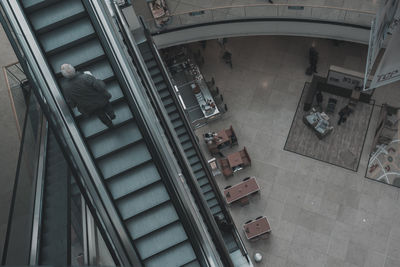 High angle view of staircase