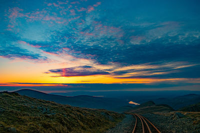 Scenic view of dramatic sky during sunset