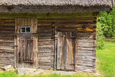 Close-up of abandoned house