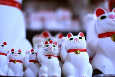 Close-up of stuffed toys for sale in market