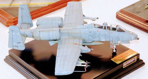 High angle view of airplane on table