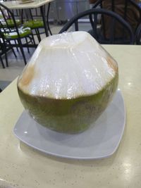 Close-up of bread in plate