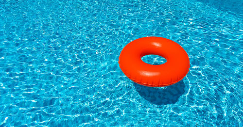 High angle view of donut in swimming pool