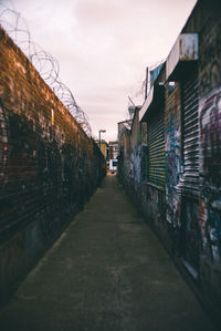 Narrow alley along buildings