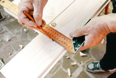 Cropped image of man working in workshop