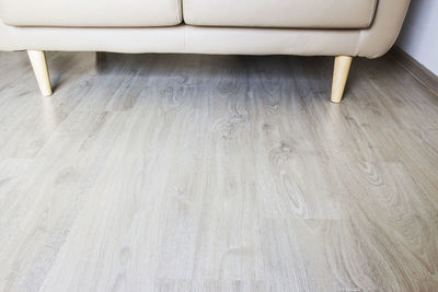 High angle view of empty chair at home