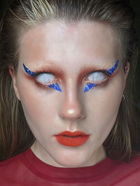 Close-up portrait of a beautiful young woman