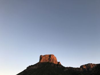 Rock formations against clear sky