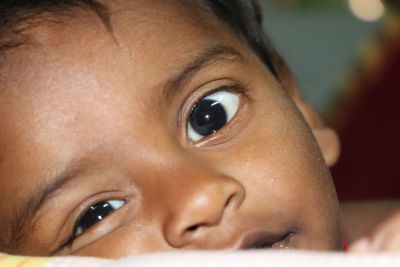 Close-up portrait of cute boy