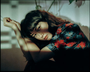 Portrait of cute girl relaxing at home