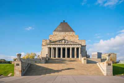 Low angle view of historic building against sky