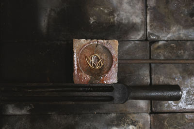 Close-up of old machine