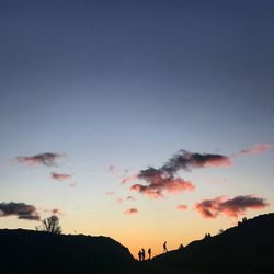 Low angle view of silhouette trees against sky