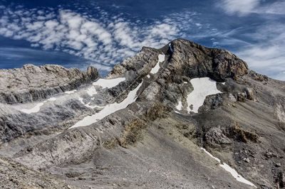 Rock formations against sky, monte perdido