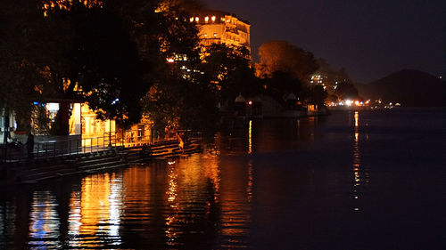 Illuminated city at night