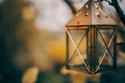 Close-up of lantern hanging