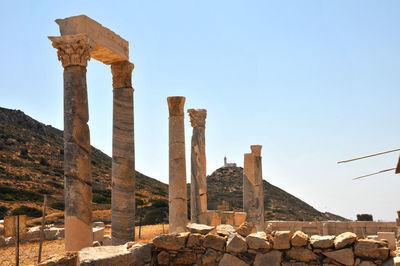 Old ruins of building against clear sky