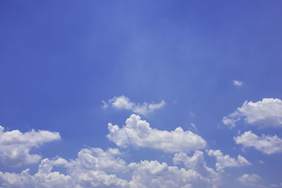 Low angle view of clouds in blue sky