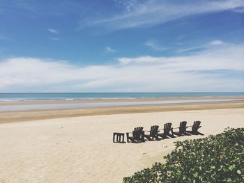 Scenic view of beach against sky