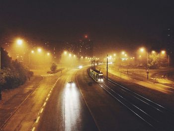 Illuminated street light at night