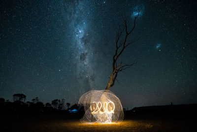 Milkyway against a dead tree in adelaide australia