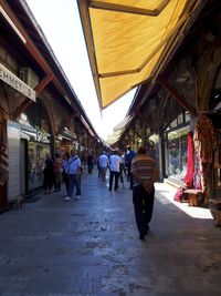 Woman walking in city