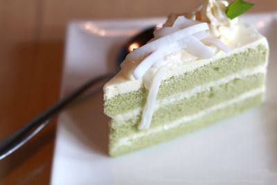 Close-up of cake on table