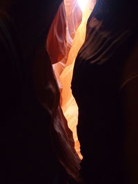 Low angle view of rock formation