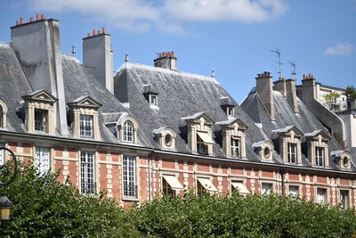 Low angle view of buildings in city