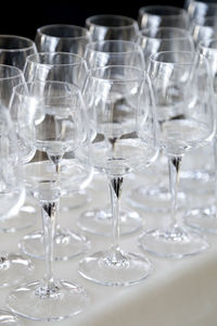 Close-up of wine in glass on table