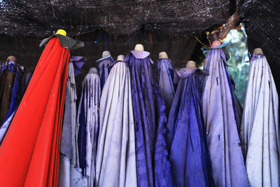 Close-up of umbrellas