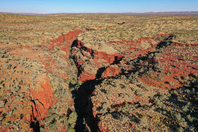 Scenic view of rock formations against sky