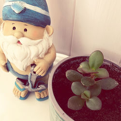 High angle view of stuffed toy at home